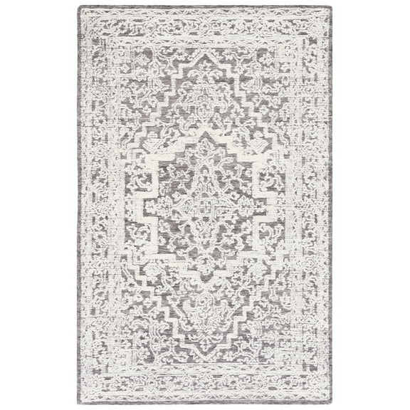 SAFAVIEH Roslyn Rionach Medallion Area Rug, Dark Grey/Ivory, 8' x 10'