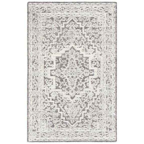 SAFAVIEH Roslyn Rionach Medallion Area Rug, Dark Grey/Ivory, 8' x 10'