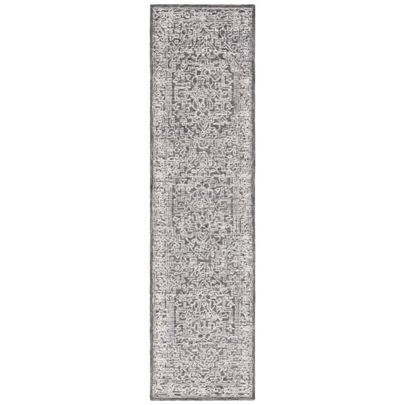 SAFAVIEH Roslyn Rionach Medallion Runner Rug, Dark Grey/Ivory, 2'3" x 9'