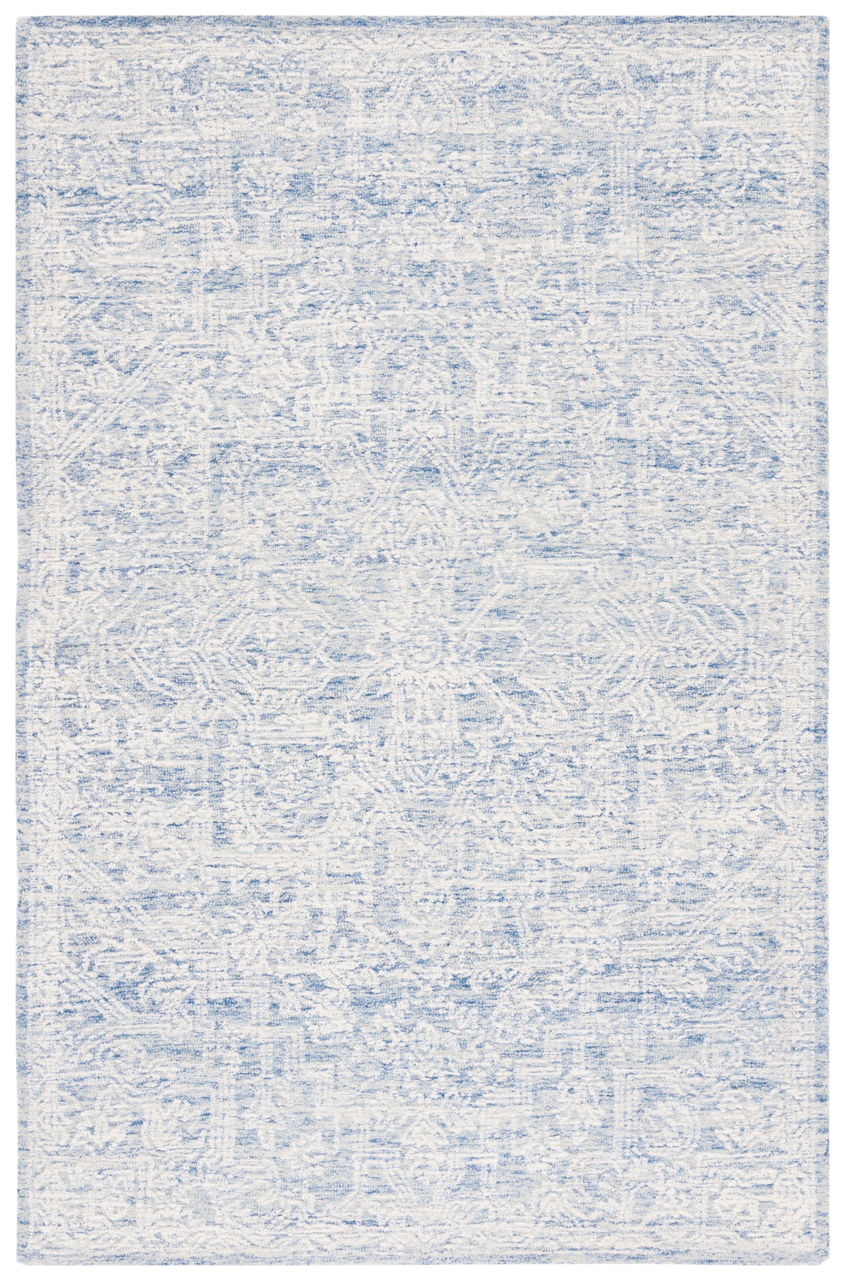 Roslyn Blue and Ivory Hand-Tufted Wool Area Rug 3' x 5'
