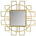 thumbnail image 1 of SAFAVIEH Round Geometric Matrix Key Mirror, Gold, 1 of 5