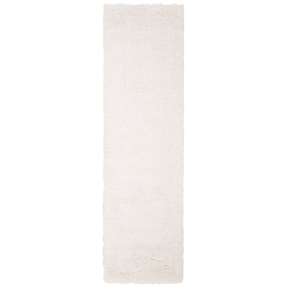 SAFAVIEH Royal Cindy Solid Shag Runner Rug, Cream, 2'3" x 7'
