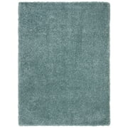 SAFAVIEH Royal Juliet Solid Plush Shag Area Rug, Aqua, 5'3" x 7'6"