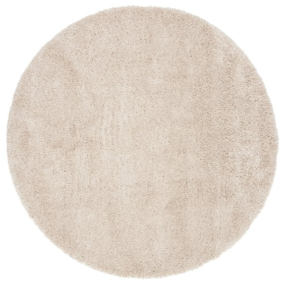 SAFAVIEH Royal Juliet Solid Plush Shag Area Rug, Beige, 6'7" x 6'7" Round
