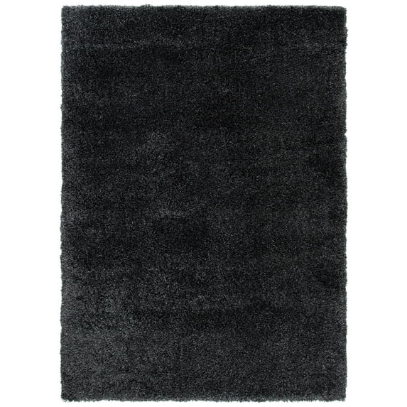 SAFAVIEH Royal Juliet Solid Plush Shag Area Rug, Charcoal, 5'3" x 7'6"