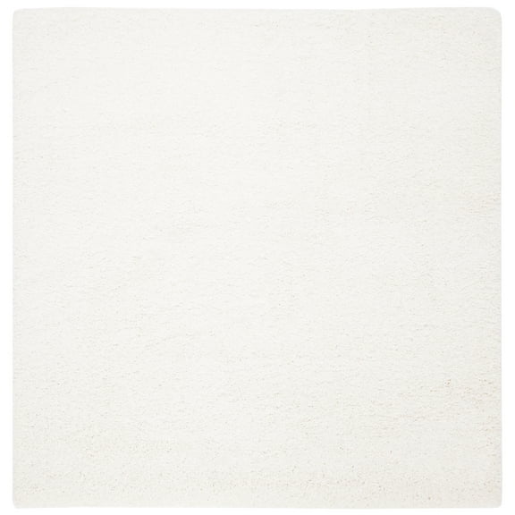 SAFAVIEH Royal Juliet Solid Plush Shag Area Rug, Cream, 6'7" x 6'7" Square