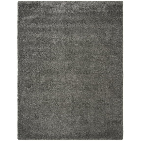 SAFAVIEH Royal Juliet Solid Plush Shag Area Rug, Dark Grey, 8' x 10'