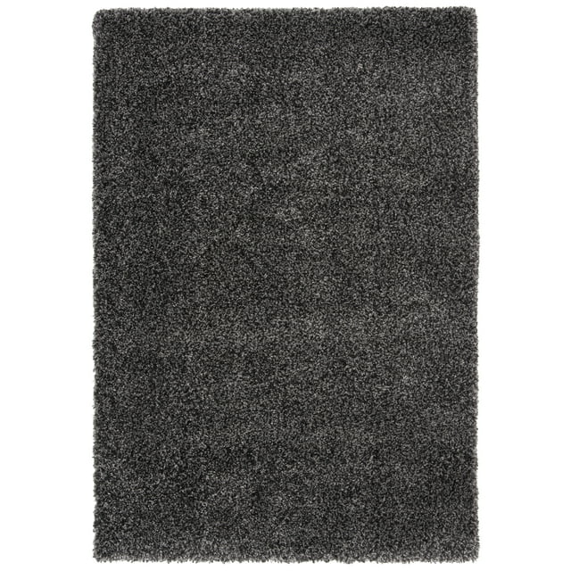 SAFAVIEH Royal Ronnette Solid Plush Shag Area Rug, Charcoal, 4' x 6'