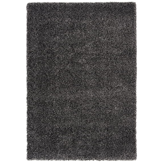 SAFAVIEH Royal Ronnette Solid Plush Shag Area Rug, Charcoal, 5'3" x 7'6"