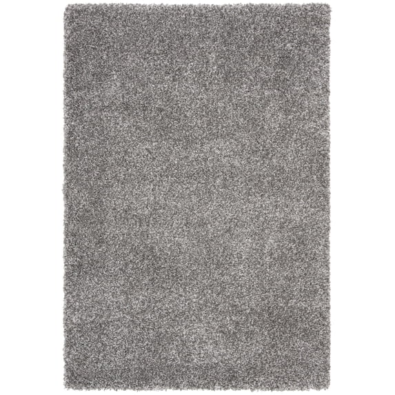 SAFAVIEH Royal Ronnette Solid Plush Shag Area Rug, Grey, 4' x 6'