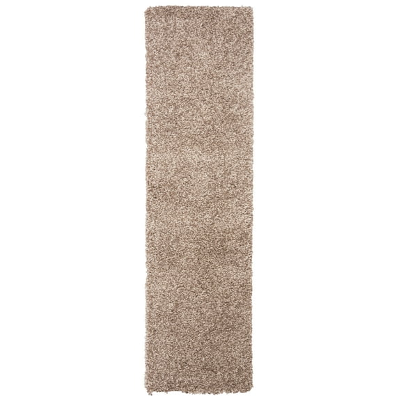 SAFAVIEH Royal Ronnette Solid Plush Shag Runner Rug, Beige, 2'2" x 8'