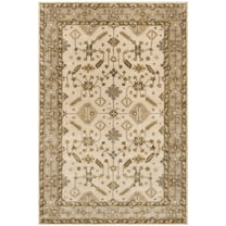 SAFAVIEH Royalty Earleen Traditional Wool Area Rug, Cream/Light Grey, 6' x 9'