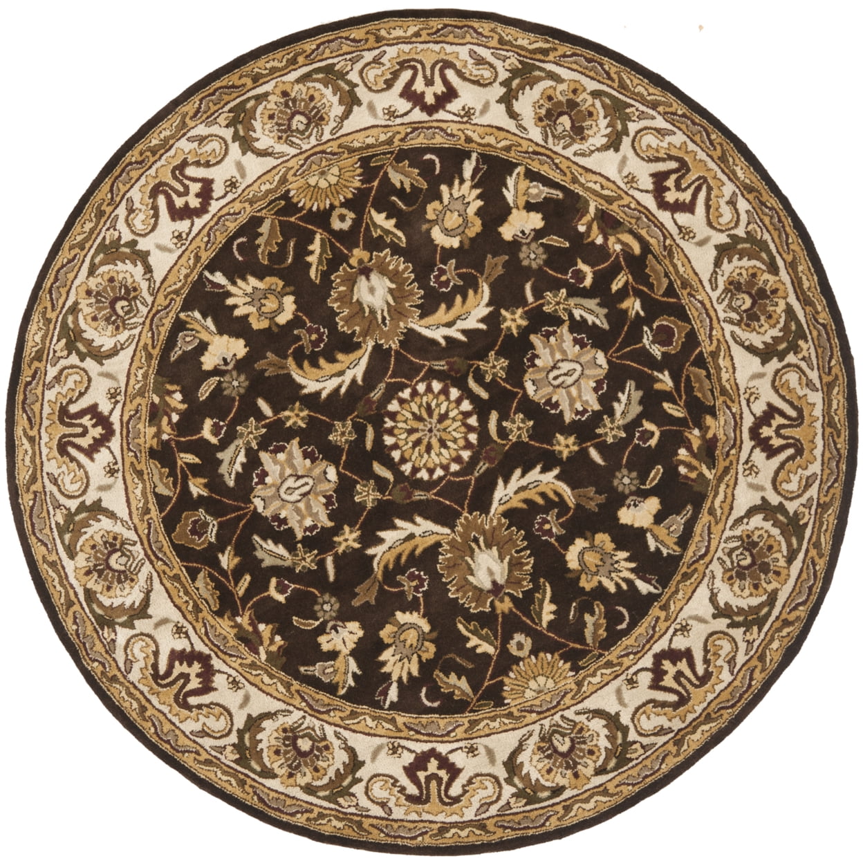 Chocolat Rug SAFAVIEH Royalty ROY239A Handmade Chocolate / Beige Rug - Walmart.com