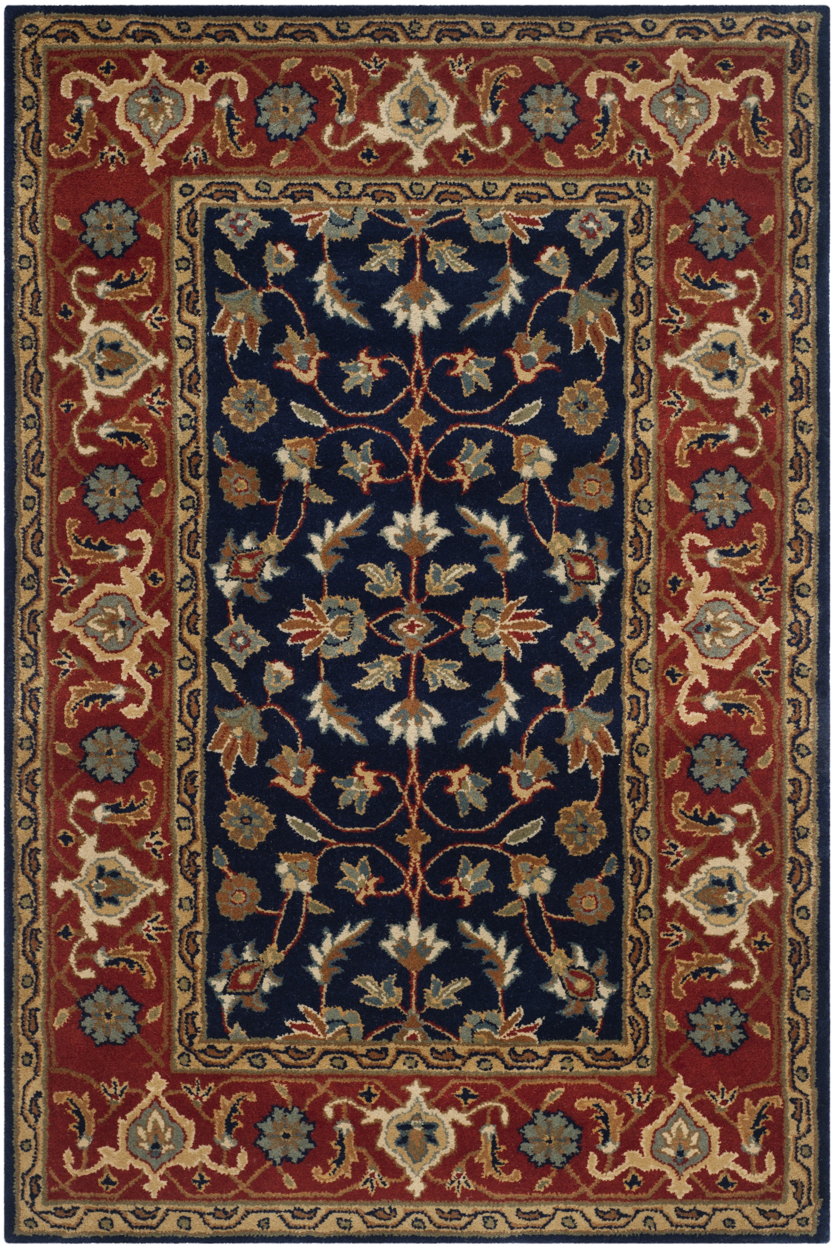 Navy Rust Rug SAFAVIEH Royalty ROY257A Handmade Navy / Rust Rug - Walmart.com