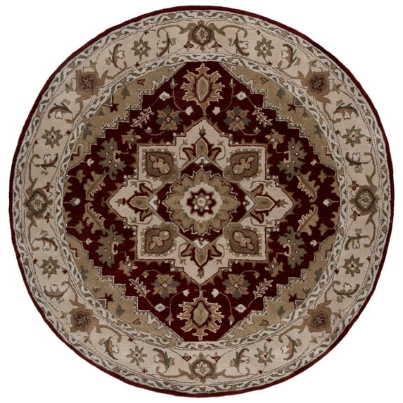 SAFAVIEH Royalty Corine Oriental Area Rug, Red/Beige, 7' x 7' Round