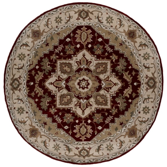 SAFAVIEH Royalty Corine Oriental Area Rug, Red/Beige, 7' x 7' Round
