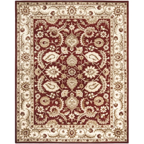 SAFAVIEH Royalty Taylor Oriental Wool Area Rug, Red/Ivory, 5' x 7'