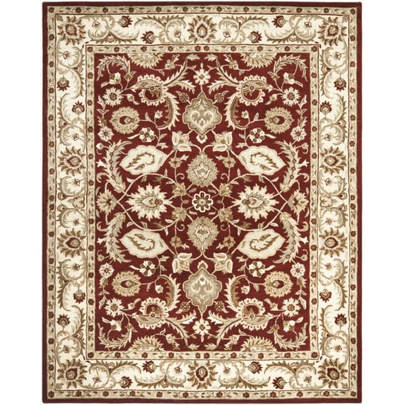 SAFAVIEH Royalty Taylor Traditional Wool Area Rug, Red/Ivory, 8' x 10'