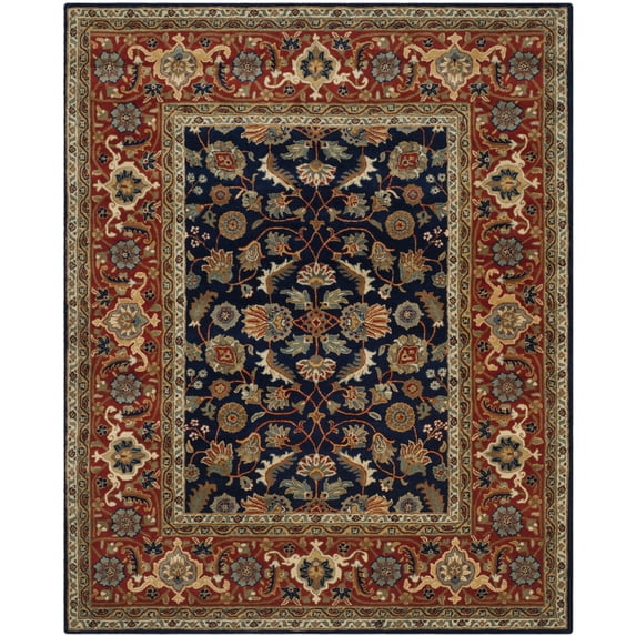 SAFAVIEH Royalty Vianne Oriental Wool Area Rug, Navy/Rust, 2' x 3'