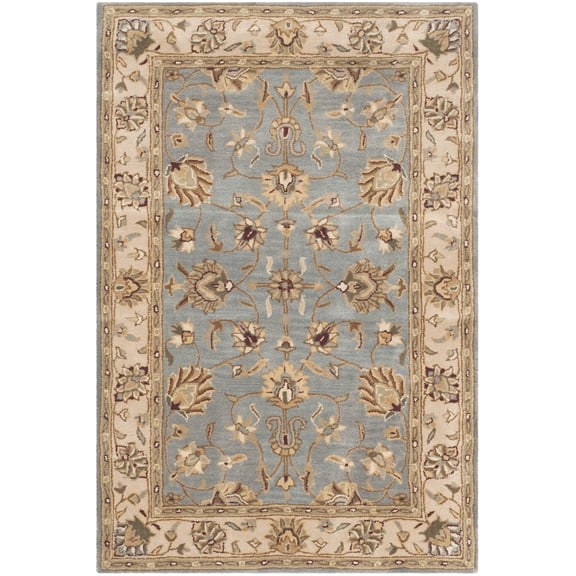 SAFAVIEH Royalty Wenona Oriental Wool Area Rug, Blue/Beige, 2' x 3'