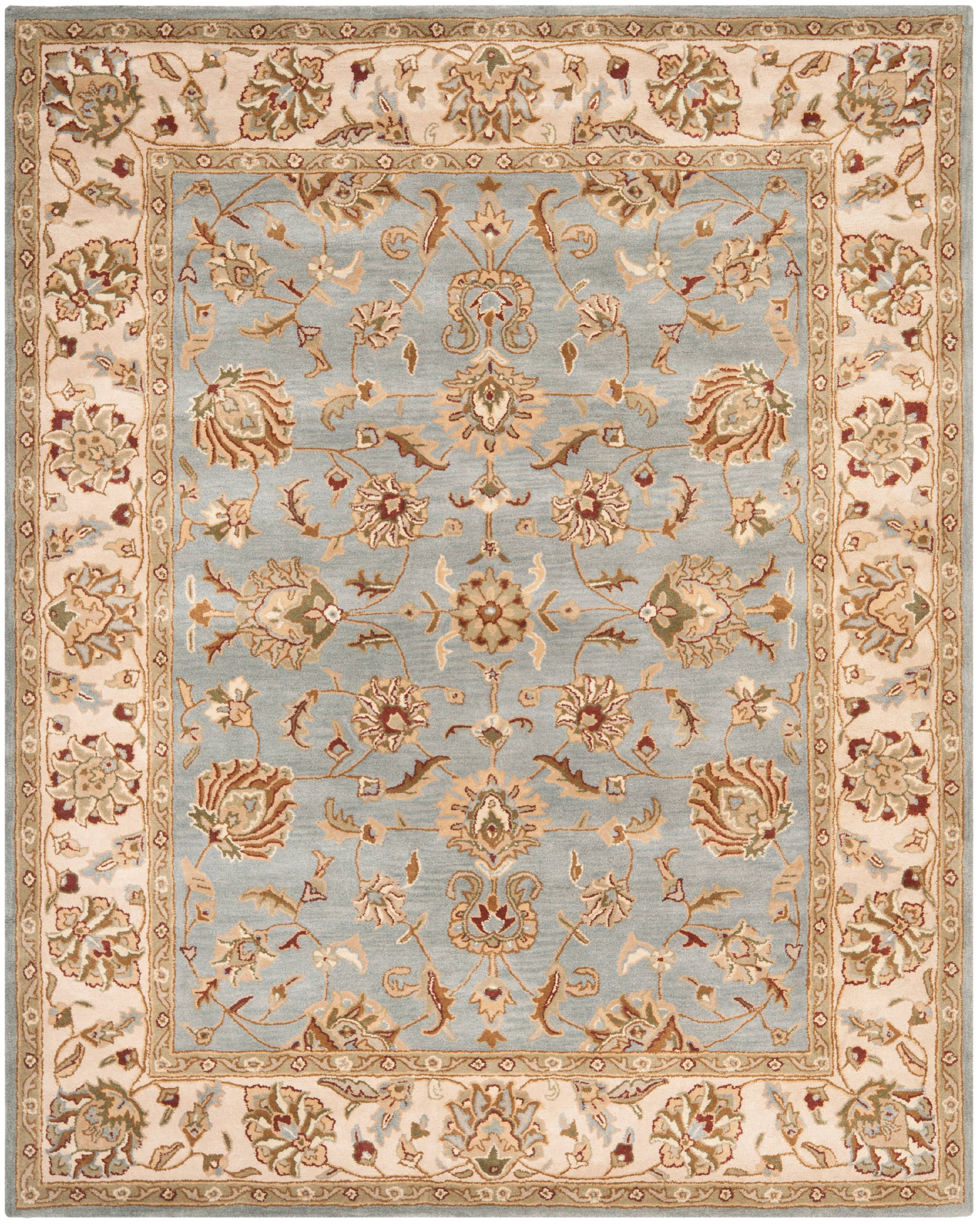 SAFAVIEH Royalty Wenona Traditional Wool Area Rug, Blue/Beige, 9' x 12'