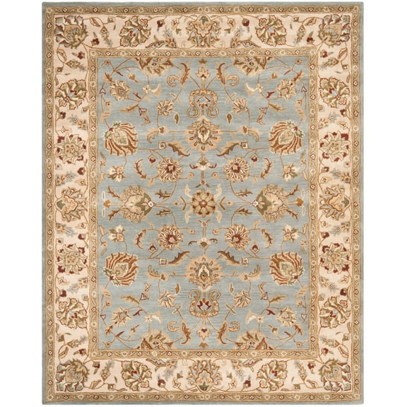 SAFAVIEH Royalty Wenona Traditional Wool Area Rug, Blue/Beige, 9' x 12'