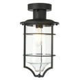thumbnail image 1 of SAFAVIEH Rueda 8 in. Rustic Bronze Steel Mount Light with Black Shade, 1 of 4