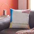 thumbnail image 1 of SAFAVIEH Rulia Abstract Pillow, 18" x 18", Yellow/Cream/Blue, 1 of 4