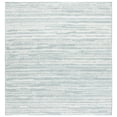 thumbnail image 1 of SAFAVIEH Rumi Barrett Striped Polyester Shag Area Rug, Aqua/Ivory, 6'7" x 6'7" Square, 1 of 7