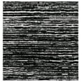 thumbnail image 1 of SAFAVIEH Rumi Barrett Striped Polyester Shag Area Rug, Black/Ivory, 6'7" x 6'7" Square, 1 of 7
