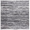 thumbnail image 1 of SAFAVIEH Rumi Barrett Striped Polyester Shag Area Rug, Charcoal/Ivory, 6'7" x 6'7" Square, 1 of 7