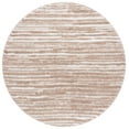 thumbnail image 1 of SAFAVIEH Rumi Barrett Striped Polyester Shag Area Rug, Ivory/Beige, 6'7" x 6'7" Round, 1 of 7