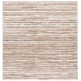 thumbnail image 1 of SAFAVIEH Rumi Barrett Striped Polyester Shag Area Rug, Ivory/Beige, 6'7" x 6'7" Square, 1 of 8