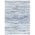 thumbnail image 1 of SAFAVIEH Rumi Barrett Striped Polyester Shag Area Rug, Navy/Ivory, 5'3" x 7'6", 1 of 7