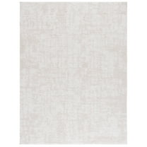 SAFAVIEH Rumi Beumont Solid Polyester Shag Area Rug, Ivory/Light Beige, 8' x 10'