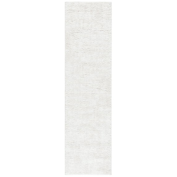 SAFAVIEH Rumi Beumont Solid Polyester Shag Runner Rug, Ivory/Light Beige, 2'2" x 8'