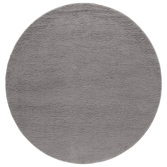 SAFAVIEH Rumi Blaire Solid Polyester Shag Area Rug, Dark Gray, 6'7" x 6'7" Round