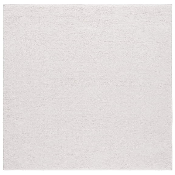 SAFAVIEH Rumi Blaire Solid Polyester Shag Area Rug, Ivory, 6'7" x 6'7" Square