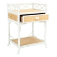 thumbnail image 1 of SAFAVIEH Rumi Coastal 1 Drawer 1 Shelf Nightstand, White/Natural, 1 of 14