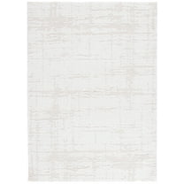 SAFAVIEH Rumi Crispian Solid Polyester Shag Area Rug, Ivory/Light Beige, 8' x 10'