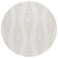 thumbnail image 1 of SAFAVIEH Rumi Elsie Geometric Polyester Shag Area Rug, Ivory/Light Beige, 6'7" x 6'7" Round, 1 of 10