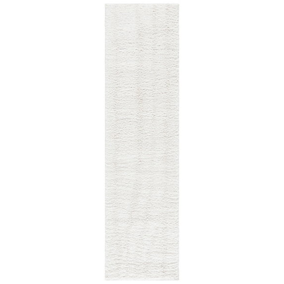 SAFAVIEH Rumi Janie Abstract Polyester Shag Runner Rug, Ivory/Light Beige, 2'2" x 8'