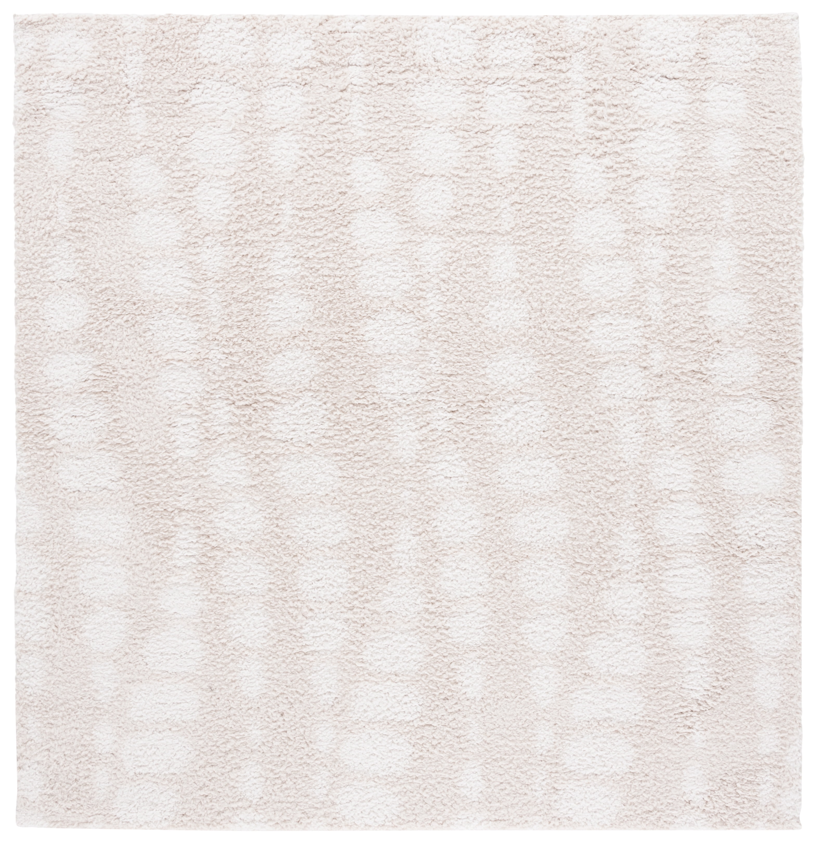 Ivory Abstract Square Shag Rug, 79" Wool Blend