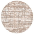 thumbnail image 1 of SAFAVIEH Rumi Selma Abstract Polyester Shag Area Rug, Beige/Ivory, 6'7" x 6'7" Round, 1 of 10