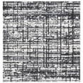 thumbnail image 1 of SAFAVIEH Rumi Selma Abstract Polyester Shag Area Rug, Charcoal/Ivory, 6'7" x 6'7" Square, 1 of 10
