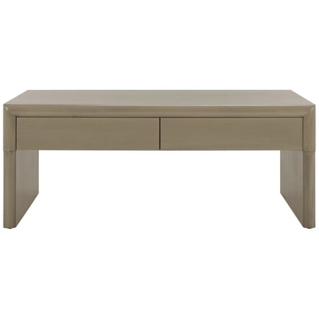 SAFAVIEH Rune Contemporary Coffee Table with Drawers, Sandy Grey (47.2 in. W x 23.6 in. D x 19.7 in. H)