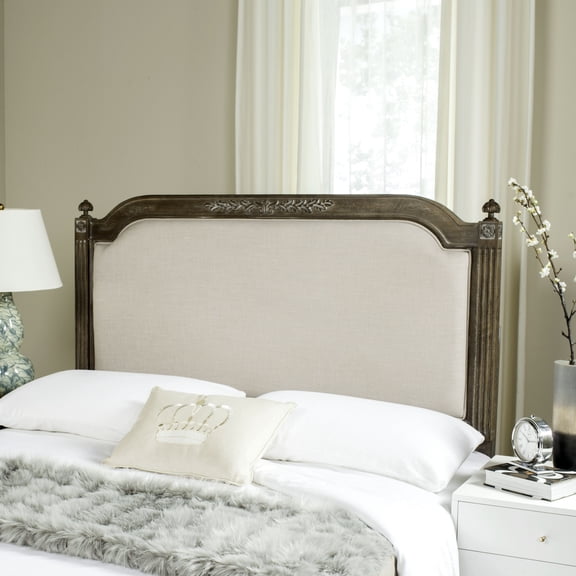 SAFAVIEH Rustic Wood Traditional Upholstered Headboard, Full, Beige