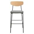 thumbnail image 1 of SAFAVIEH Ryker Scandinavian Style 20.5 in. Barstool, Oak/Grey (20.5 in. W x 20 in. D x 43 in. H), 1 of 12