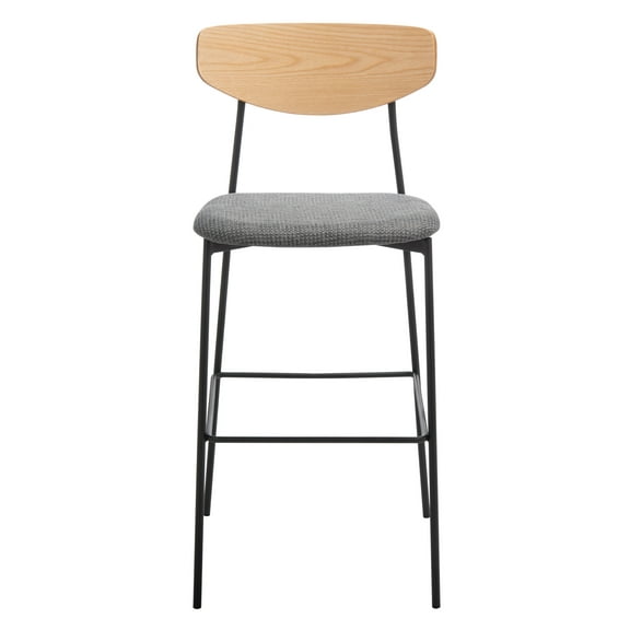 SAFAVIEH Ryker Scandinavian Style 20.5 in. Barstool, Oak/Grey (20.5 in. W x 20 in. D x 43 in. H)