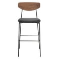 thumbnail image 1 of SAFAVIEH Ryker Square Mid Back Bar Stool, Walnut/Black, 1 of 10